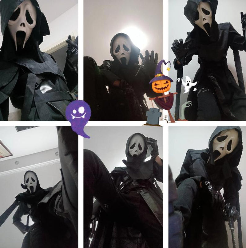 Scream Mask Horror - Ghostface Mask Adult, Halloween Mask Scary, Horror Latex Cosplay Decoration, for Halloween, Easter, Role Play Party，Tiktokshoprestock