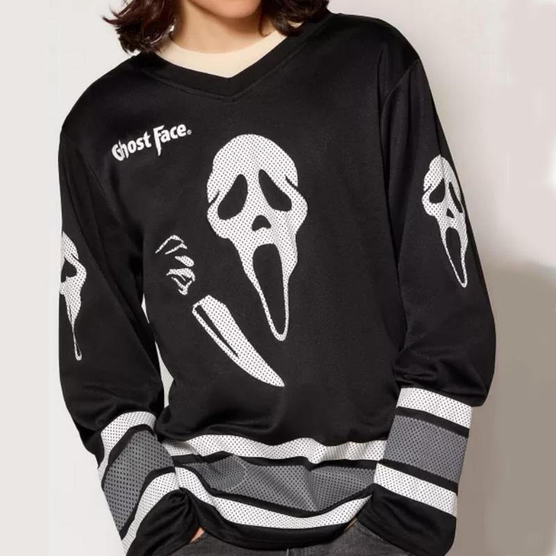 Ghostface Scream Football Jersey, Unisex Jersey, Halloween Gift for Her, Horror Character Scream Movie Jersey