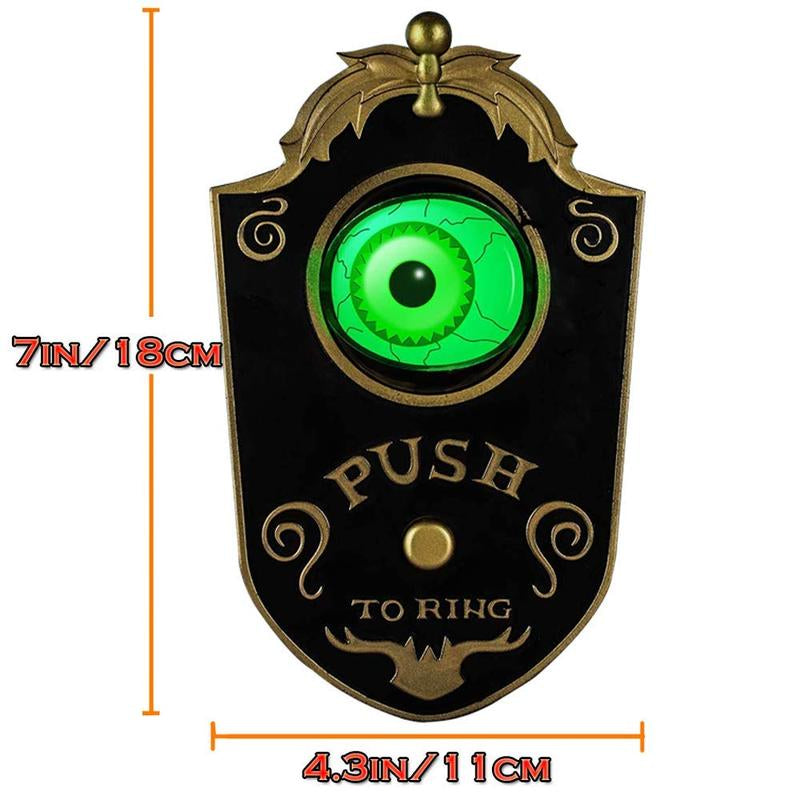 Halloween Scary Doorbell with Animated Eyeball, Light up Haunted House Prop with Spooky Tricky Sounds, Prank Toys Trick or Treat Event Decoration, Scary Party Doorbell for Indoor Outdoor Holiday Perfect Gift Decor