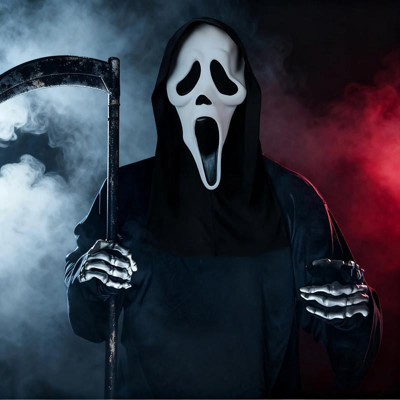 Scream Mask Horror - Ghostface Mask Adult, Halloween Mask Scary, Horror Latex Cosplay Decoration, for Halloween, Easter, Role Play Party，Tiktokshoprestock