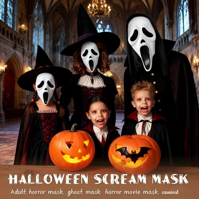 Scream Mask Horror - Ghostface Mask Adult, Halloween Mask Scary, Horror Latex Cosplay Decoration, for Halloween, Easter, Role Play Party，Tiktokshoprestock